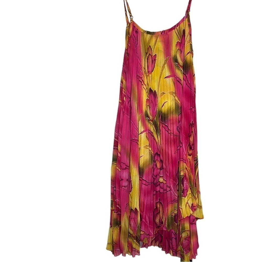 Multi-Color Printed Pleated Free-Flowing Dress